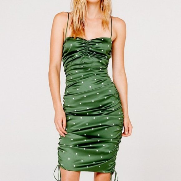 Paula Ruched Dress Juniper - Picture 2 of 5